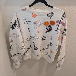 Disney White Sweatshirt with Halloween Accents